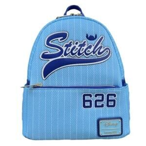 Loungefly Disney Lilo & Stitch Team Stitch Jersey Mini Backpack NWT